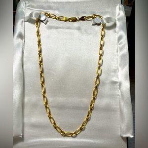 Gold overlay sterling silver open link necklace